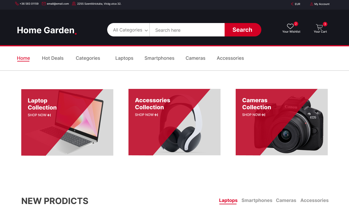 Home Garden – webshop dizájn